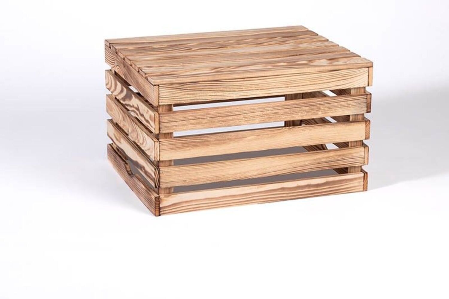 iWerk Holzkiste Geflammt M 50 x 40 x 30 cm Aufbewahrungsbox Box Holzbox Bild 1