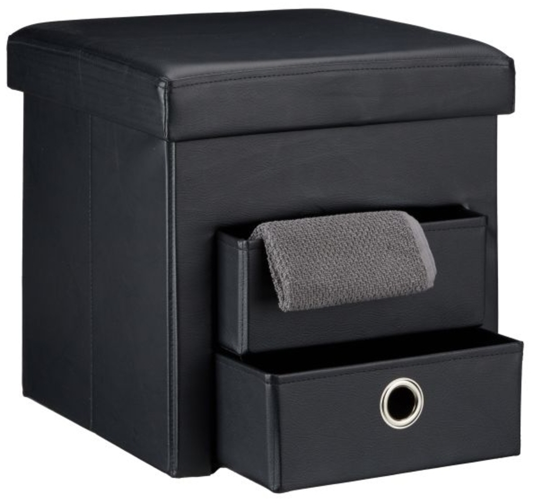 Sitzhocker aus Kunstleder mit 2 Fächern Bild 1