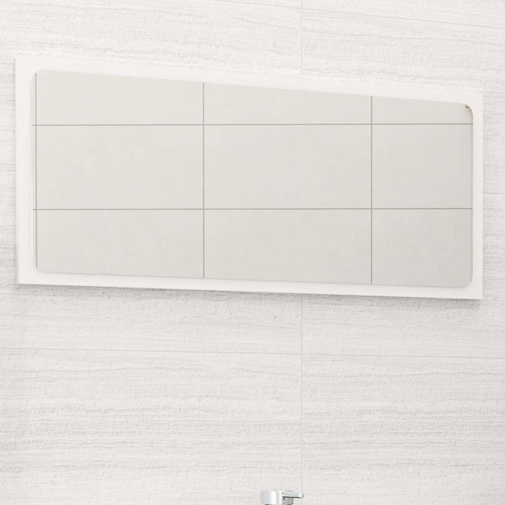 vidaXL Badspiegel Hochglanz-Weiß 80x1,5x37 cm Holzwerkstoff Bild 1