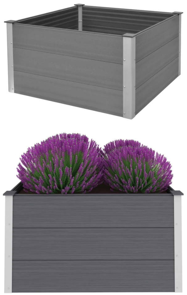 vidaXL Garten-Hochbeet WPC 100 x 100 x 54 cm Grau 43605 Bild 1