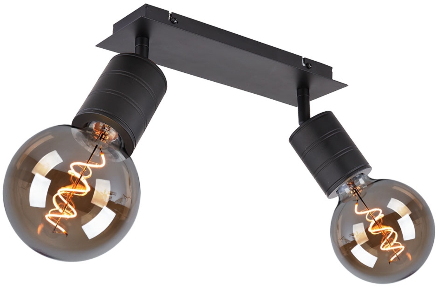 Deckenleuchte, 2-Flammig, Aluminum-Schwarz, L 31cm Bild 1
