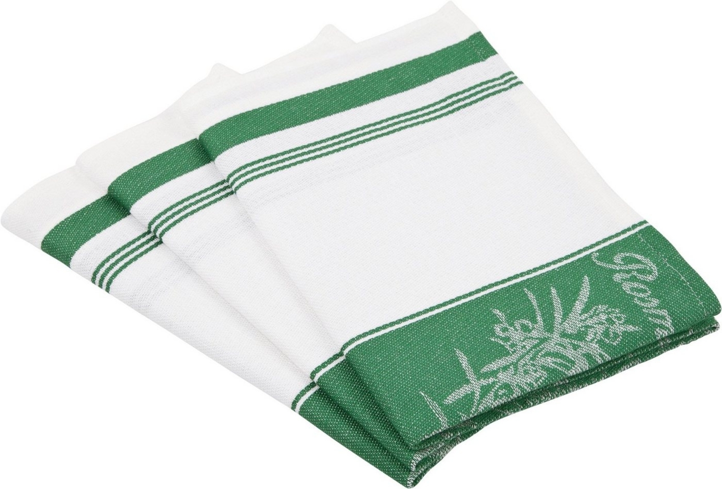 ROSS Geschirrtuch Exclusiv, (Set, 3-tlg), Mittelstreifen mit Kräutern, 50x70 cm Bild 1