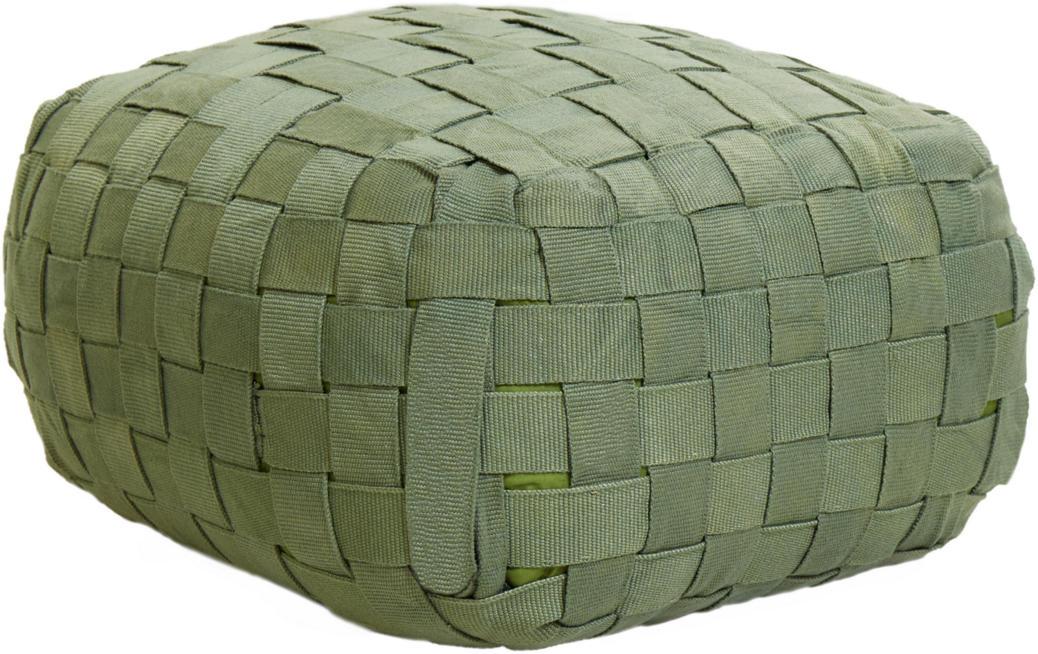 Pouf Flechtoptik grün 50 x 50 x 30 cm BODLA Bild 1