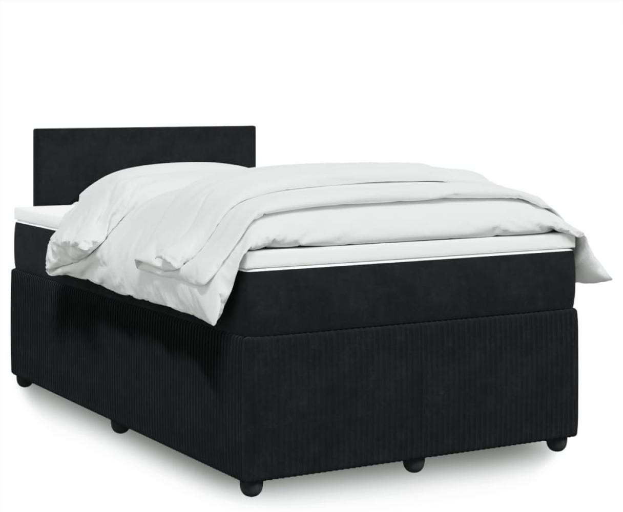 vidaXL Boxspringbett mit Matratze Schwarz 120x200 cm Samt 3290006 Bild 1