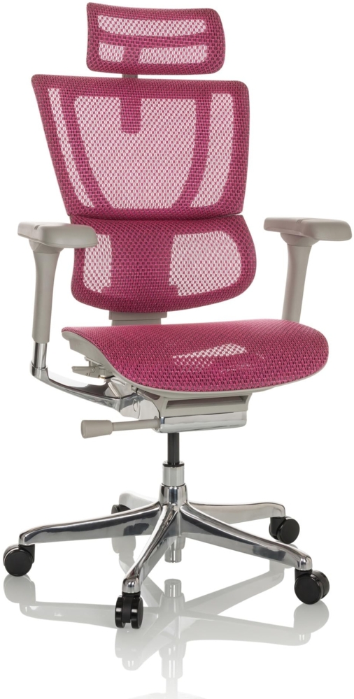 hjh OFFICE Bürostuhl ERGOHUMAN Slim I G Netz ergonomischer Bürosessel mit Flexibler Lordosenstütze, Rosa, 652294 Bild 1