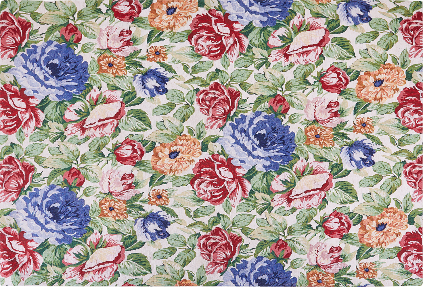 Teppich Baumwolle mehrfarbig 200 x 300 cm Blumenmuster Kurzflor FARWAN Bild 1