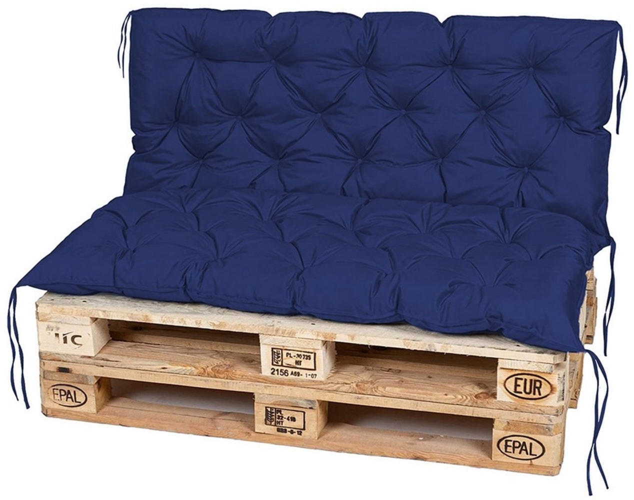 TexDeko Palettenkissen TexDeko-Garden Palettenauflage mit Rückenlehne gesteppt 120x60x50, (Sitzfläche 120x60cm + Rückenlehne 120x50cm) Bild 1