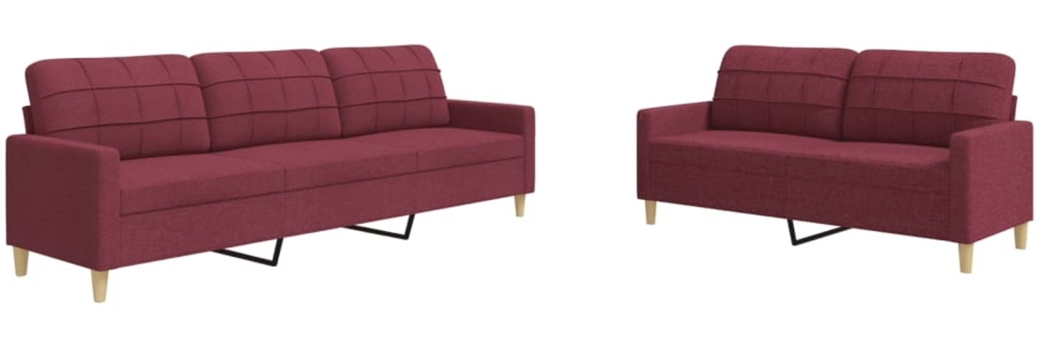 vidaXL 2-tlg. Sofagarnitur Weinrot Stoff 3278325 Bild 1