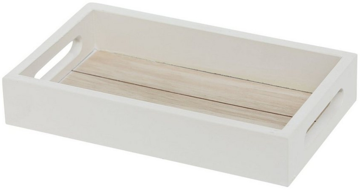 Meinposten Dekotablett Landhaus-Stil Weiß Tablett Klein Mittel Groß Rund Rechteck Holz (1 St), vielfältige Verwendungsmöglichkeiten Bild 1