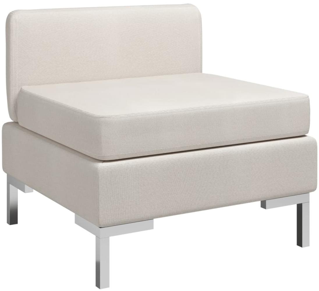 vidaXL Mittelsofa Modular mit Auflage Stoff Cremeweiß 287002 Bild 1