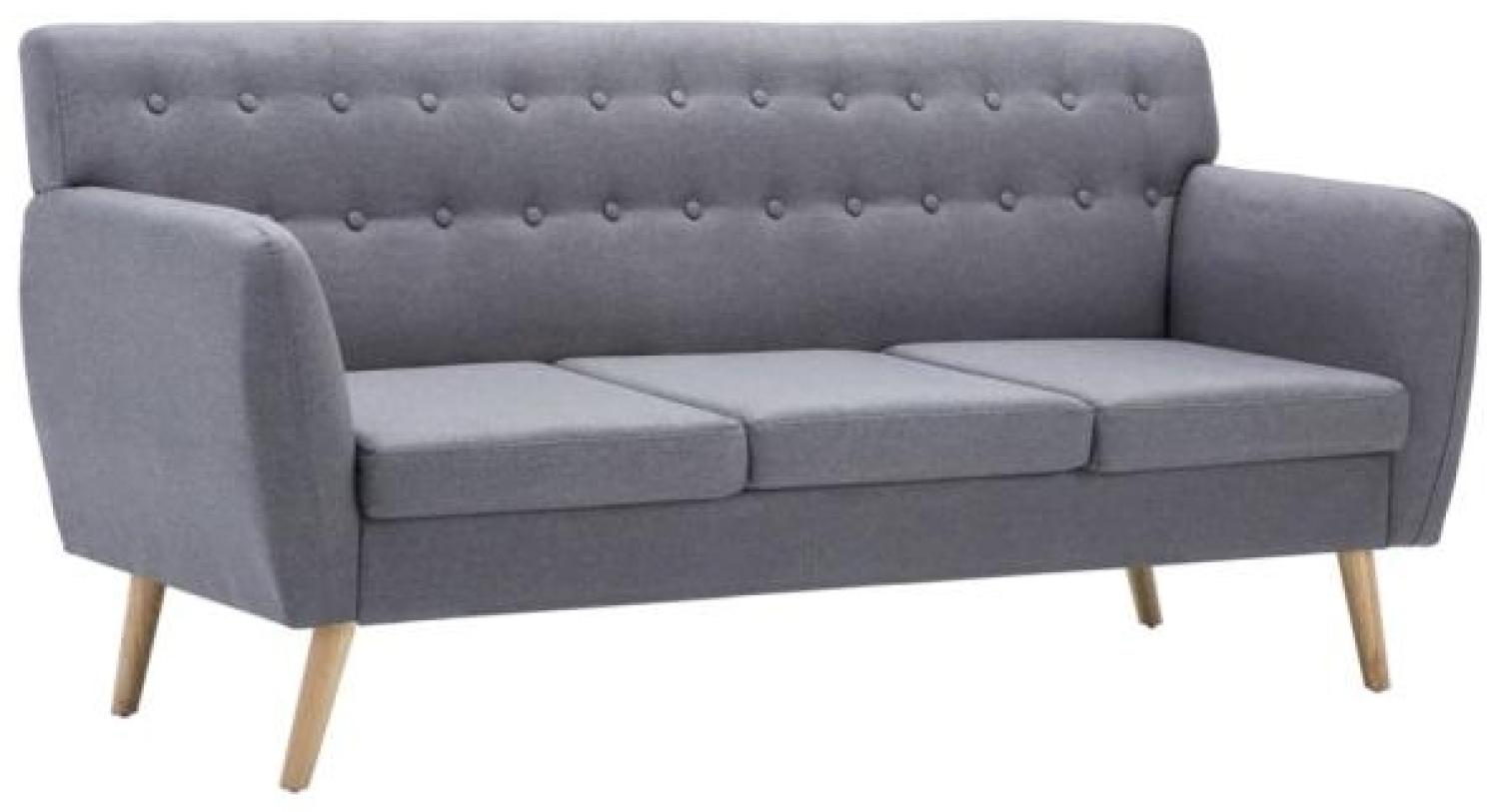 vidaXL 3-Sitzer-Sofa Stoff 172x70x82 cm Hellgrau 247129 Bild 1