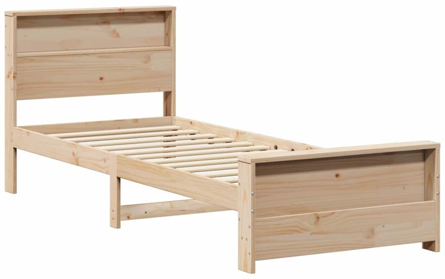 vidaXL Bettrahmen mit Kopfteil Braun 100 x 200 cm Holzwerkstoff 877230 Bild 1