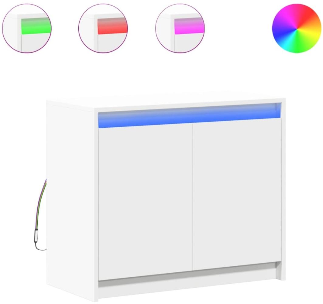 vidaXL LED-Sideboard Weiß 72x34x61 cm Holzwerkstoff 852173 Bild 1