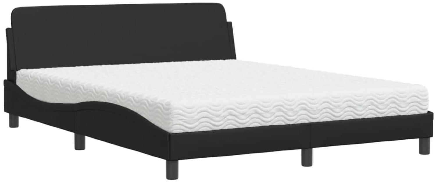 vidaXL Bett mit Matratze "Dover" Schwarz 160x200 cm Kunstleder 3208437 Bild 1