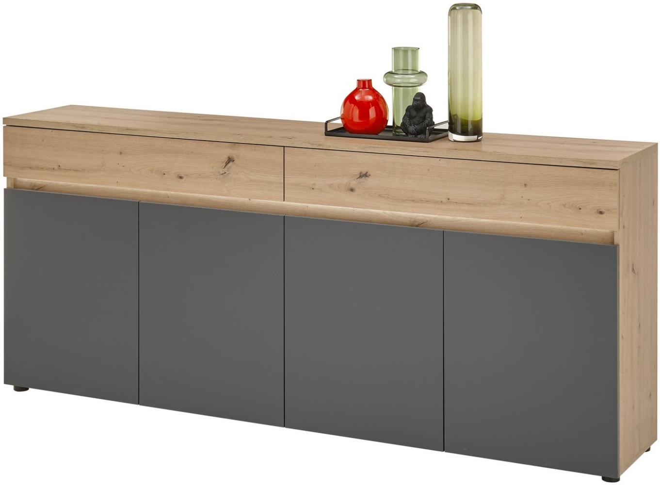 HBZ Sideboard Lille inkl. LED-Beleuchtung, BxHxT 200x86x38 cm (1 St), Mit 4 Türen, 2 Schubkästen, 2 Einlegeböden Bild 1