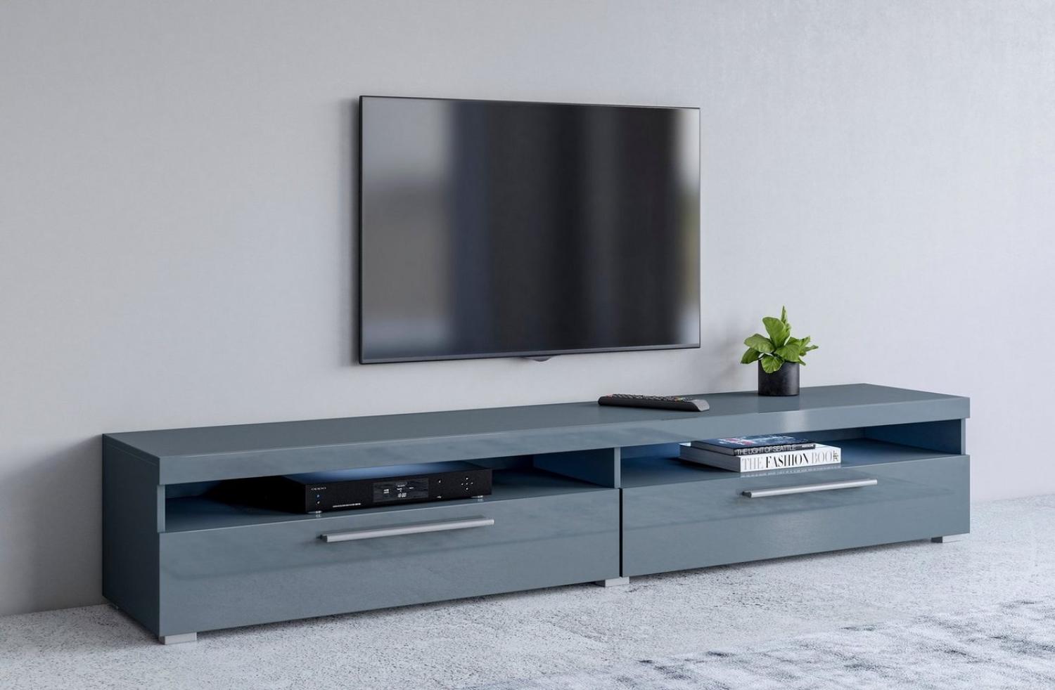 INOSIGN Lowboard India,Breite 200 cm, stilvolle Fernsehschrank mit offenen Fächern, TV-Board ohne Beleuchtung, TV-Kommode mit viel Stauraum Bild 1