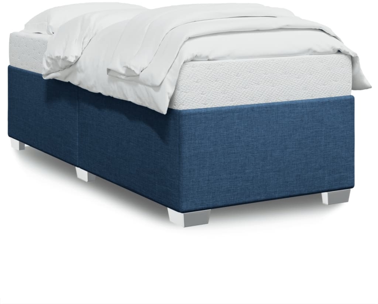 vidaXL Bettgestell ohne Matratze Blau 90x190 cm Stoff 3284442 Bild 1