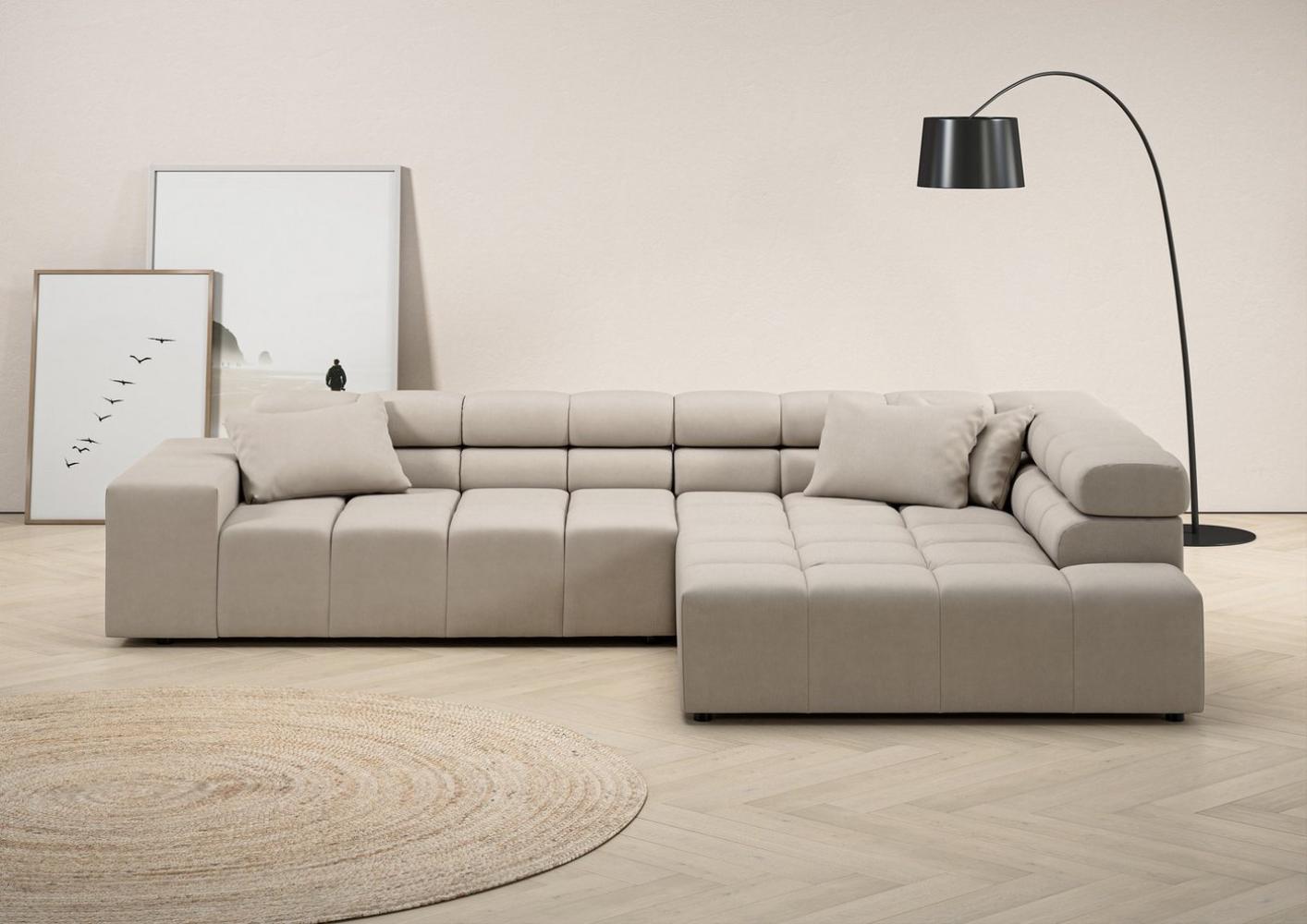 INOSIGN Ecksofa Ancona incl. Kopfteilverstellung, Zierkissen Breite 319cm, L-Form, wahlweise motorische Sitztiefenverstellung, auch in Cord + Easy Care Bild 1