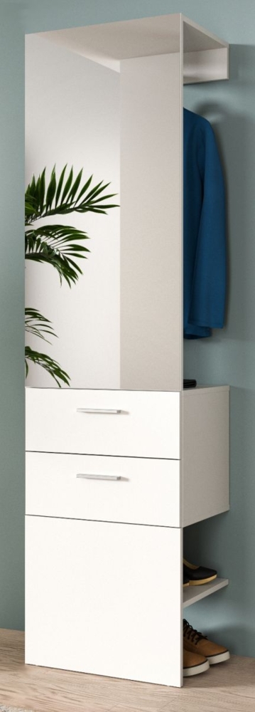 Garderobe mit Spiegel Carry in weiß 52 x 190 cm Bild 1
