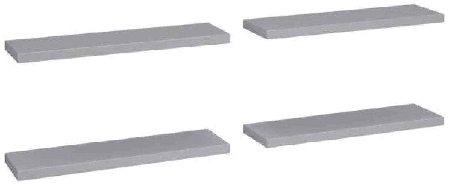 vidaXL Schwebende Wandregale 4 Stk. Grau 90x23,5x3,8cm MDF 323861 Bild 1