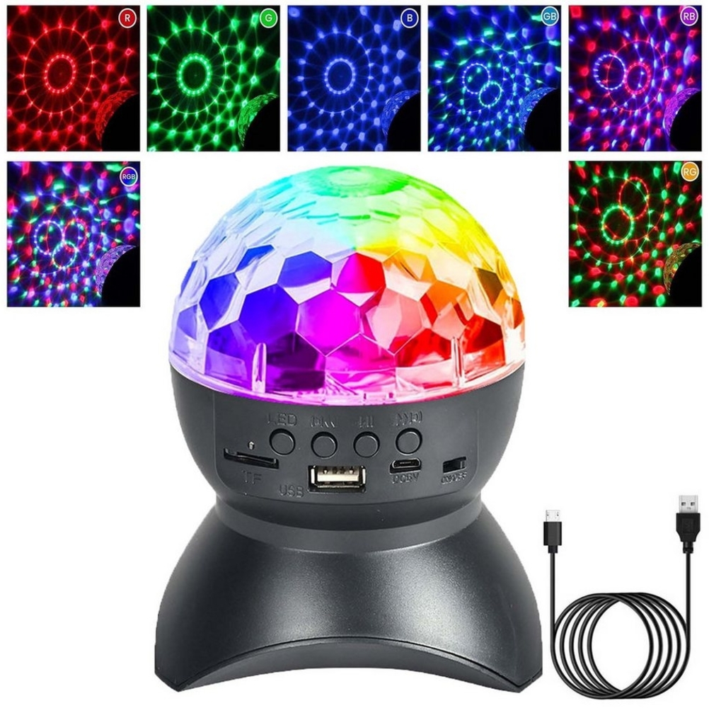 MUPOO LED Discolicht Tischleuchte RGB LED Discolicht Partylicht, Bluetooth Discokugel, Wiederaufladbar, Wiederaufladbar/USB-betrieben, LED Discokugel, RGB Partyleuchte Bild 1