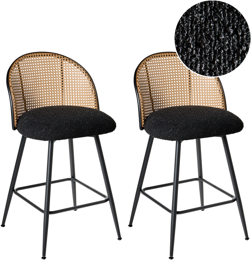 Set mit 2 Barstühlen NATHAN drehbar Schwarz Bild 1