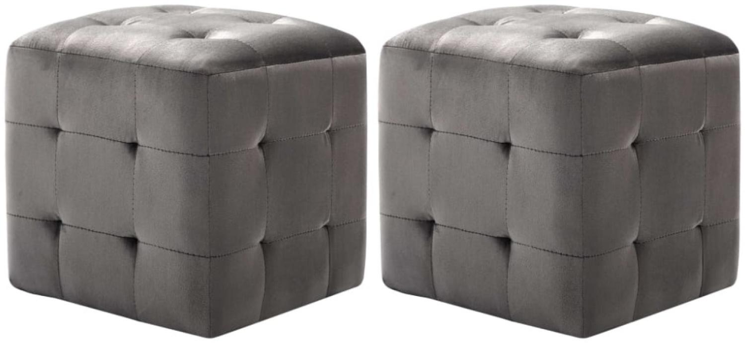 vidaXL Pouf 2 Stk. Grau 30x30x30 cm Samtstoff 278385 Bild 1