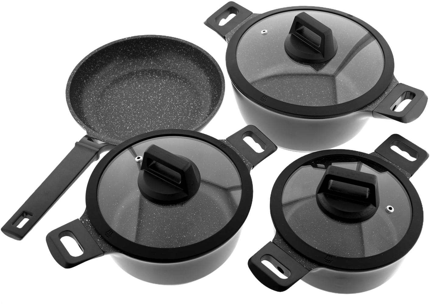 Kochgeschirr Set 7tlg Topfset Koch-/Braten-Topf-Set Induktion Kochtopfset Aluminium Bild 1