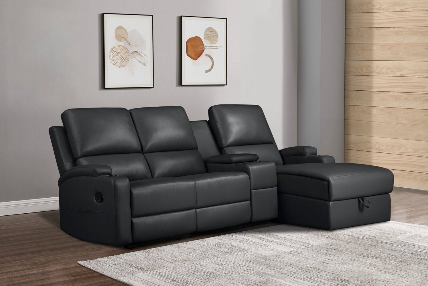 Home affaire Ecksofa Napori Multimediasofa, 3er Kinosessel XXL, L-Form, Kinosofa mit Relaxfunktion, Getränkehalter, Staufach und Staukasten Bild 1