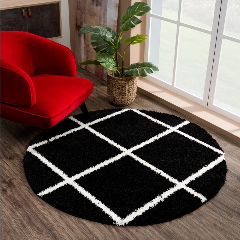 Sanat Hochflor-Teppich Madrid, rund, Höhe: 30 mm, Wohnzimmer, Langflor, Shaggy Teppich Bild 1