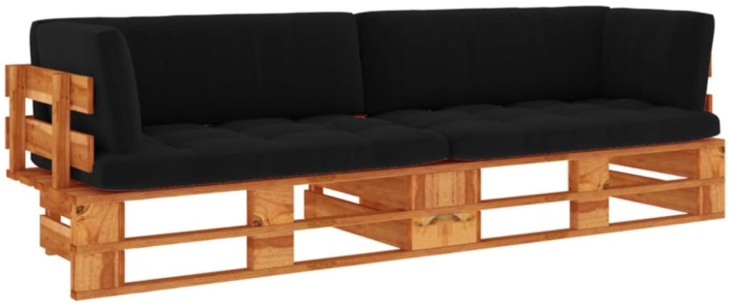 vidaXL 2-Sitzer-Palettensofa Honigbraun Imprägniertes Kiefernholz 3066668 Bild 1