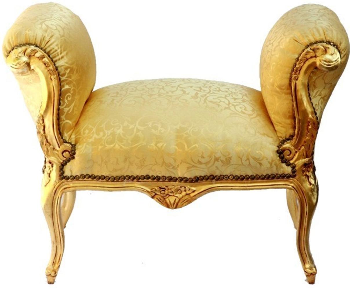 Casa Padrino Barock Schemel Hocker Gold Muster / Gold - Sitzbank Bild 1