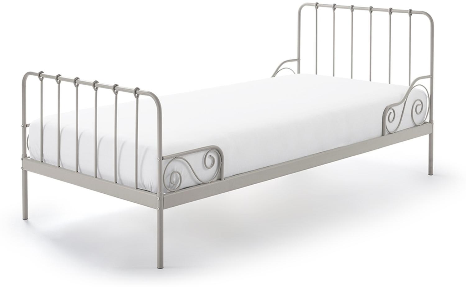 Metallbett >ALICE< in grau aus Metall - 205x89,5x94,5cm (BxHxT) Bild 1