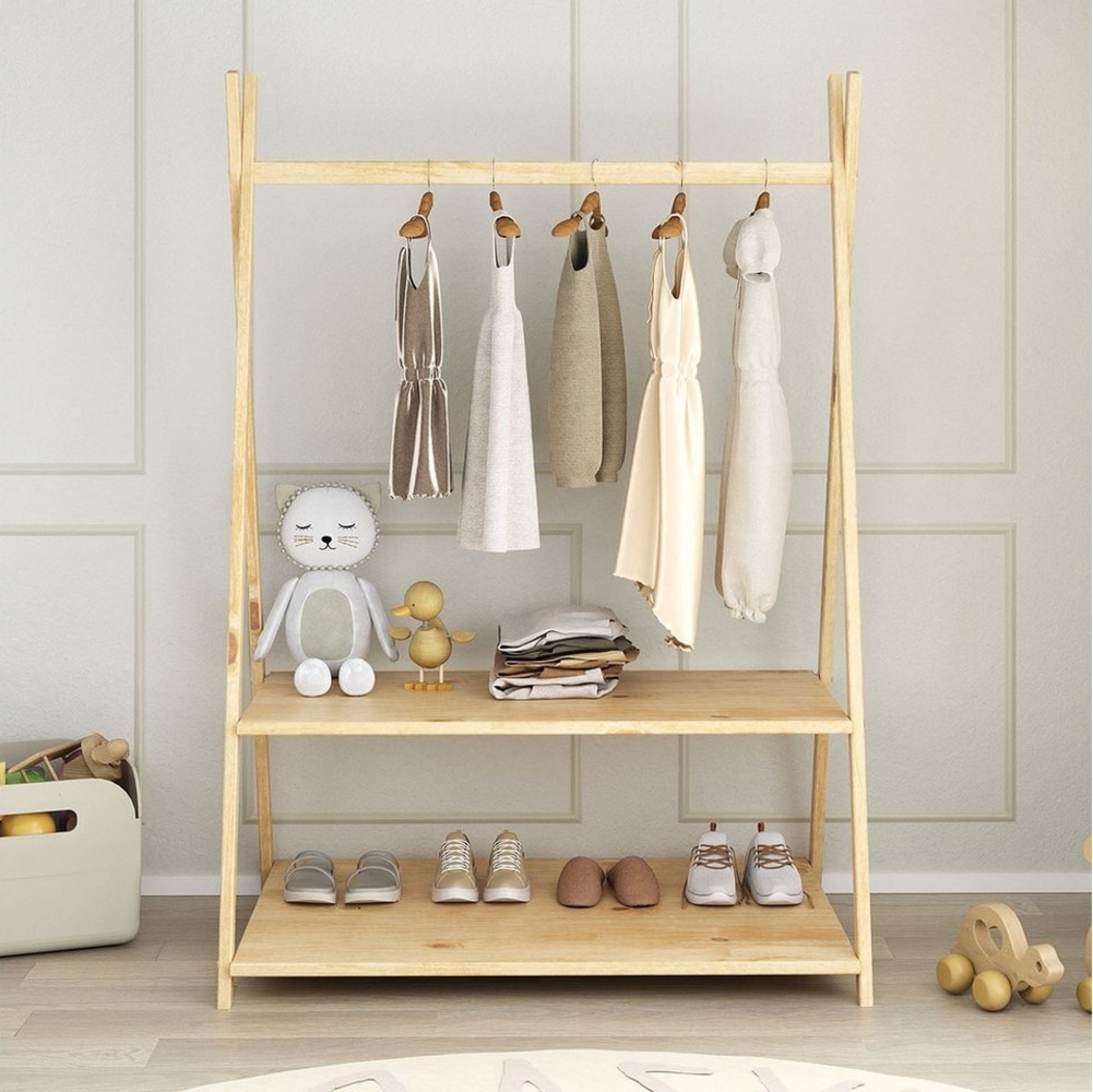 IDIMEX Kinderkleiderschrank DANILO Kindergarderobe freistehend Ablage Tipidesign Bild 1