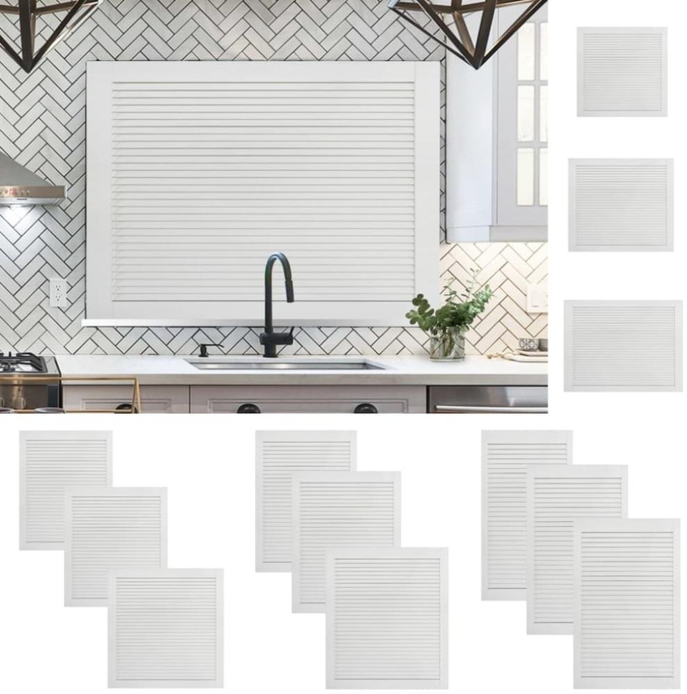 vidaXL Schranktüren Lamellen-Design 4 Stk. Weiß 69x59,4 cm Massivholz 151168 Bild 1
