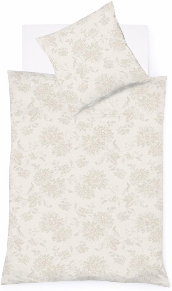 Fleuresse Lech Edelflanell Bettwäsche 200x200 Blumen beige mandel 604109-07 Bild 1