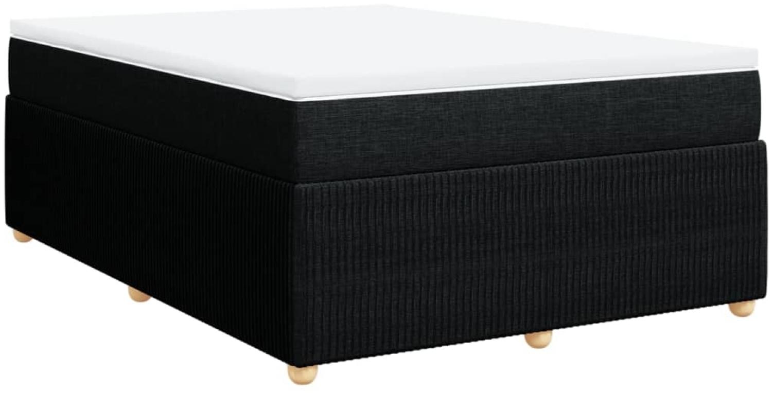 vidaXL Boxspringbett mit Matratze Schwarz 140x200 cm Stoff 3285576 Bild 1
