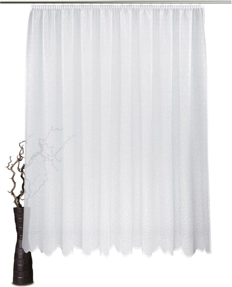 VHG Gardine Layla, Kräuselband (1 St), transparent, Jacquard, Wirkgardine,weiß Bild 1