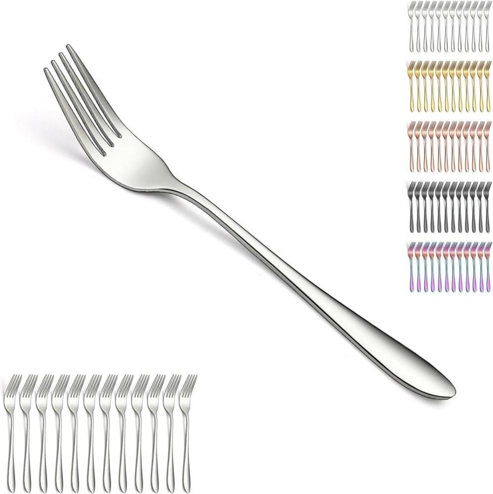 Edelstahl Gabel Set 12 Stück 20.5cm für Abendessen Zuhause Bild 1