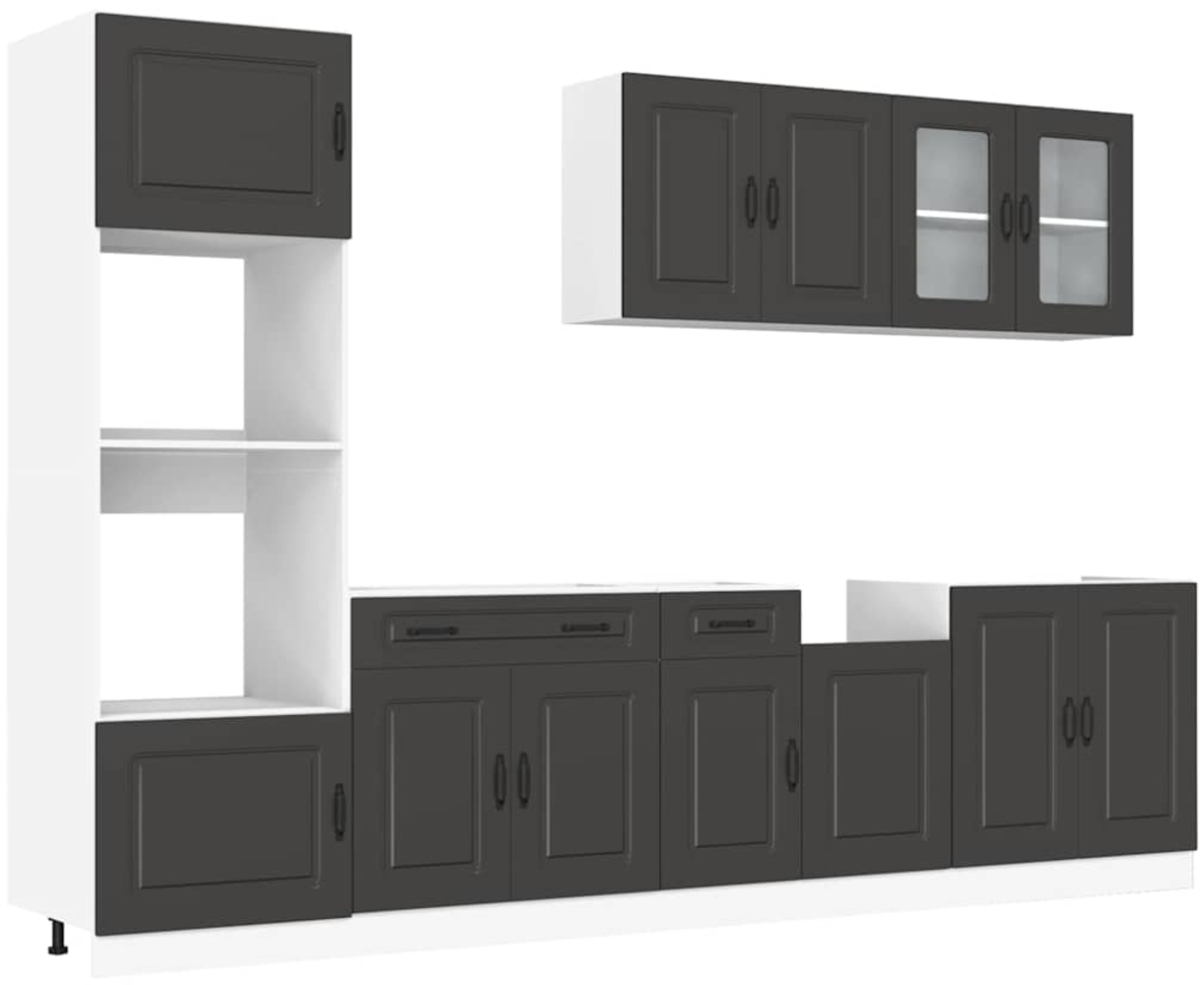 vidaXL 7-tlg. Küchenschrank-Set Kalmar Schwarz Holzwerkstoff 3314732 Bild 1