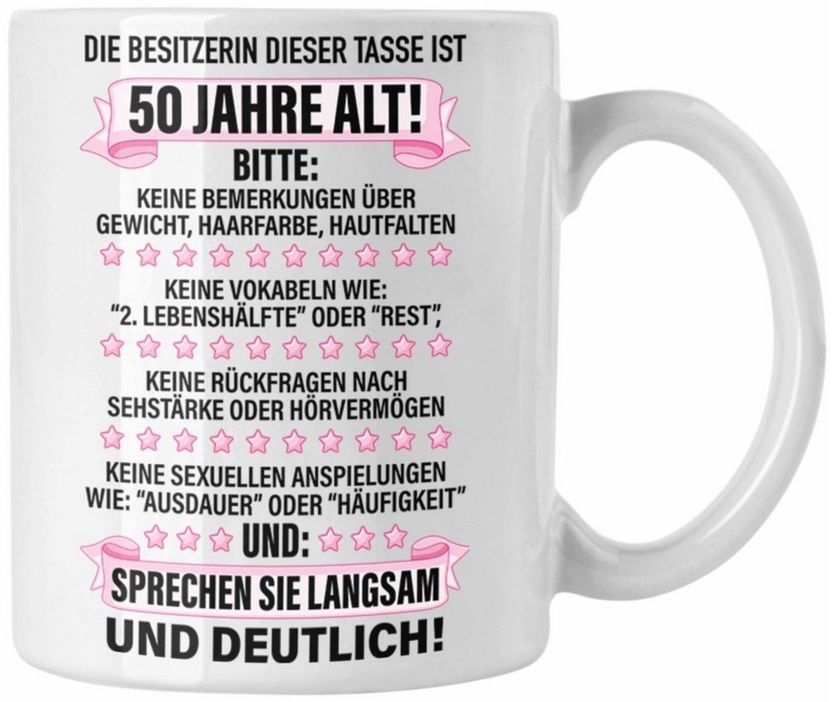 Trendation Tasse Trendation - 50. Geburtstag Frauen Tasse Geschenk Geschenkidee 50er Geburtstag Spruch Perfektion Mama Mutter Lustiger Spruch Witzig Bild 1