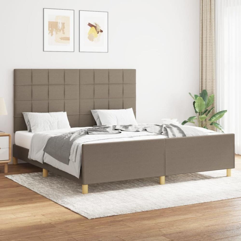 vidaXL Polsterbett mit Kopfteil Stoff Taupe 160x200 cm Bild 1