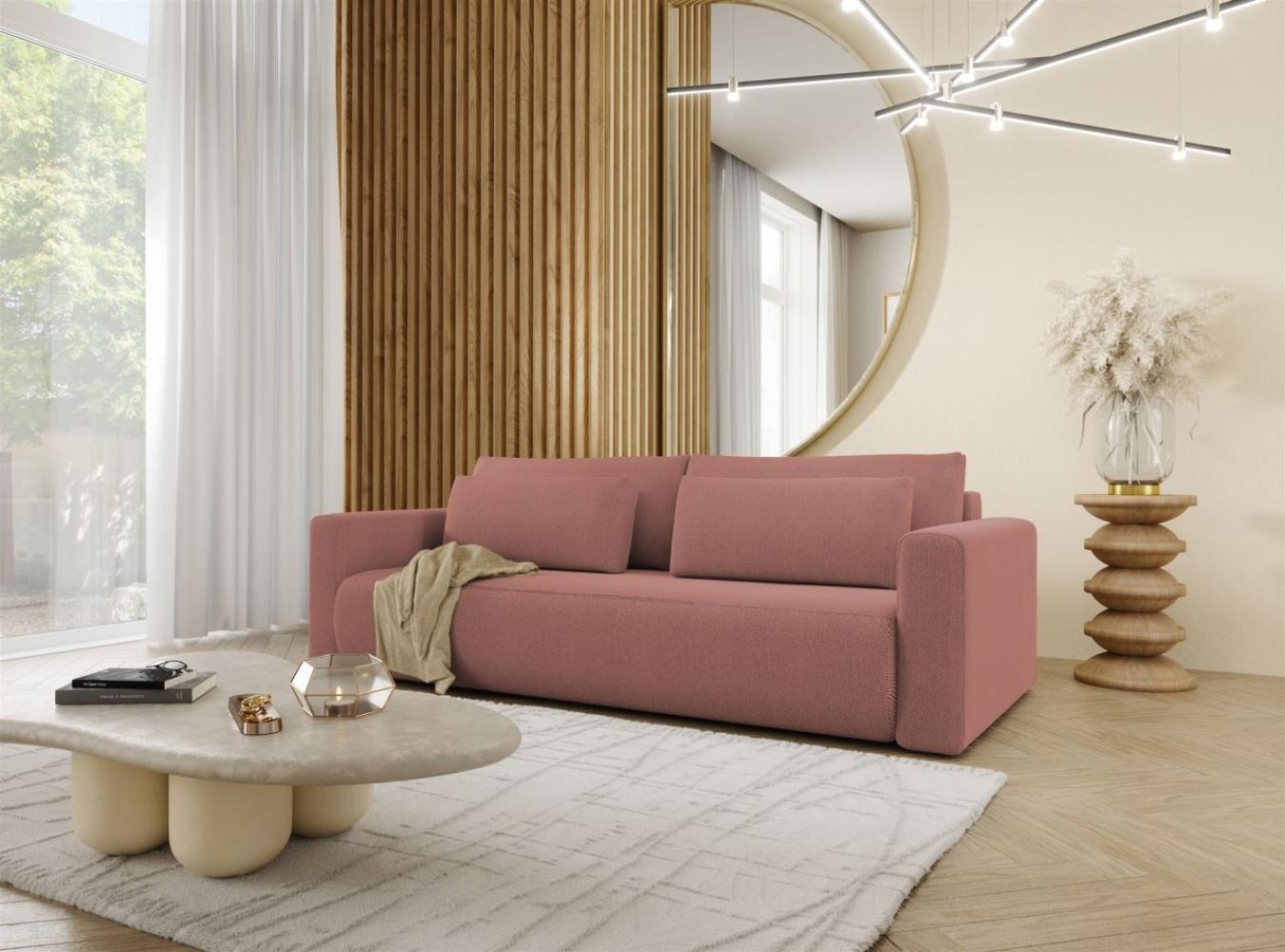 Sofa 3-Sitzer mit Schlaffunktion CHAIRA Stoff Curio Rose Bild 1