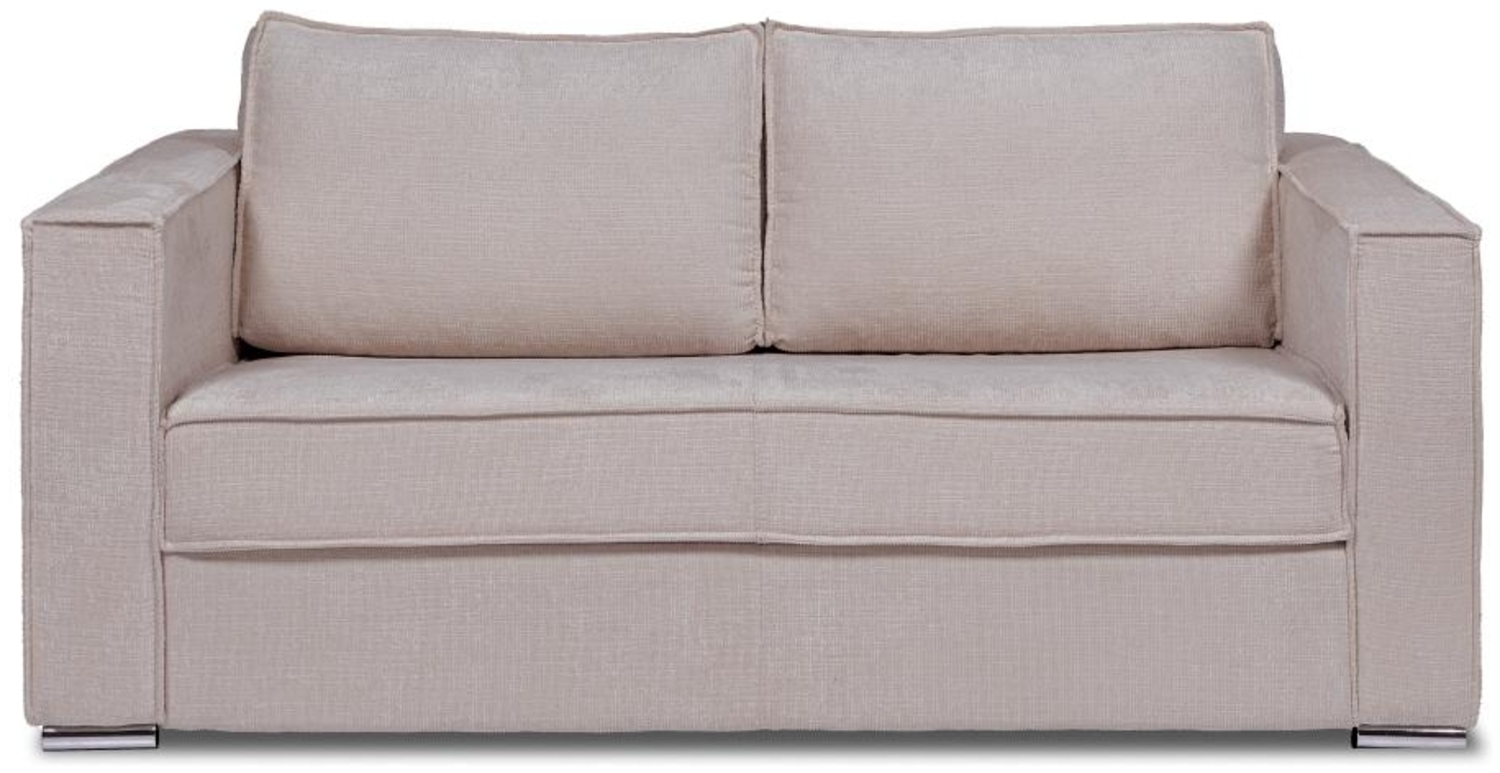 Vente-unique - Schlafsofa mit Matratze 4-Sitzer - Chenille-Stoff - Taupe - Liegefläche mit Lattenrost mit breiten Latten 160 cm - Matratze 14 cm - LORETO Bild 1