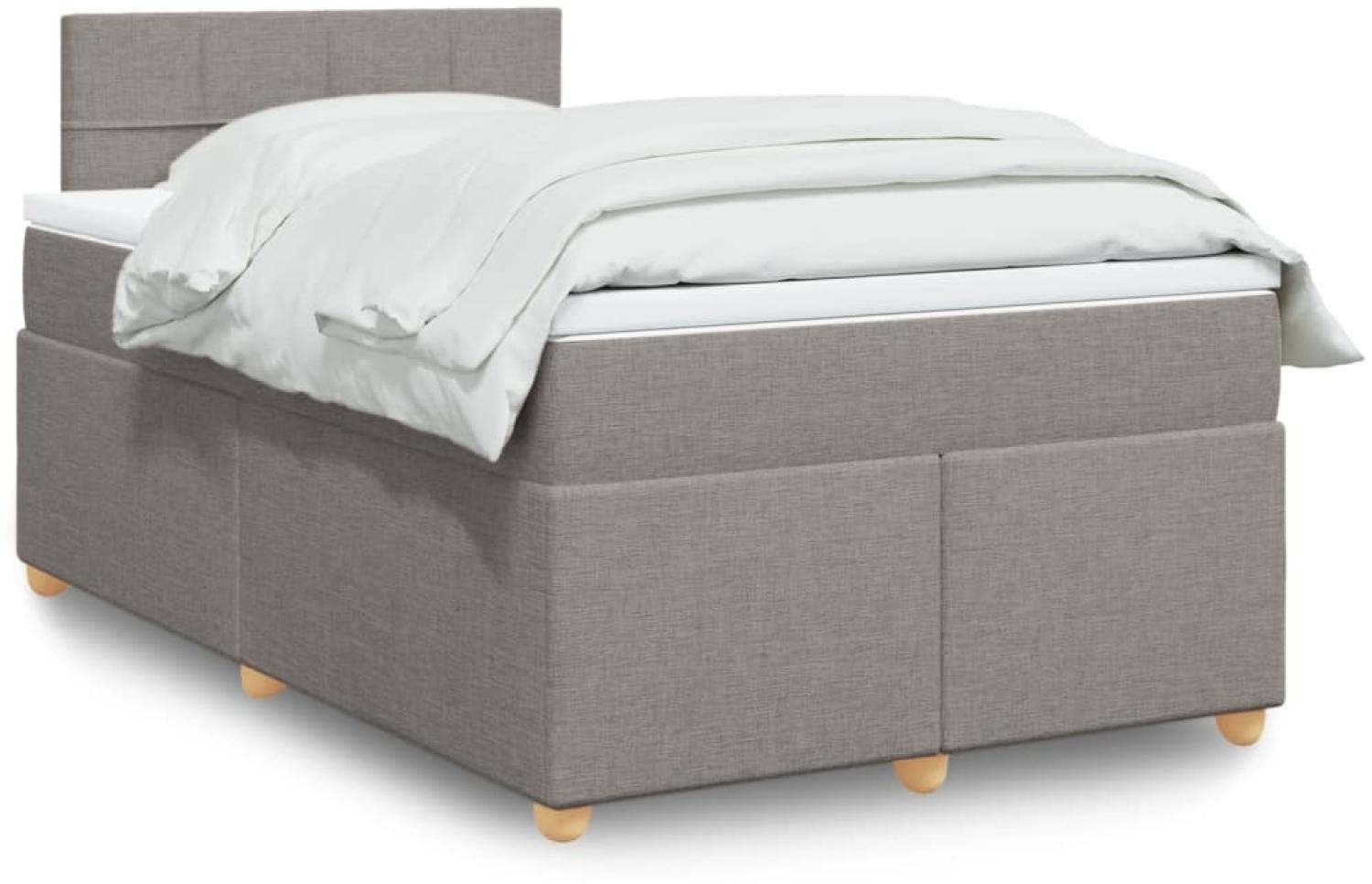 vidaXL Boxspringbett mit Matratze Taupe 120x200 cm Stoff 3288951 Bild 1