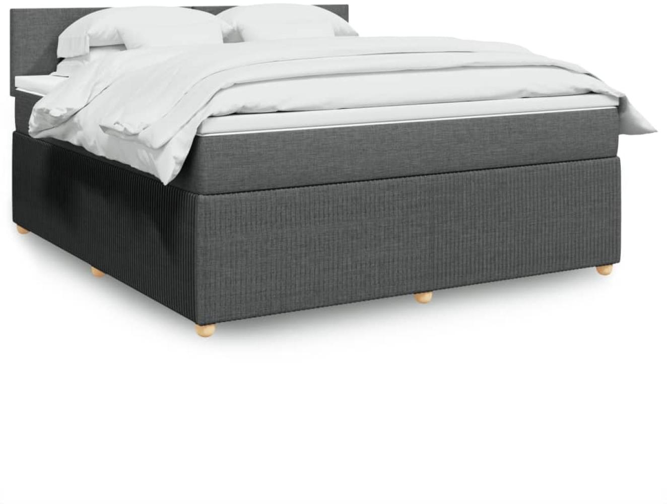 vidaXL Boxspringbett mit Matratze Dunkelgrau 180x200 cm Stoff 3289829 Bild 1