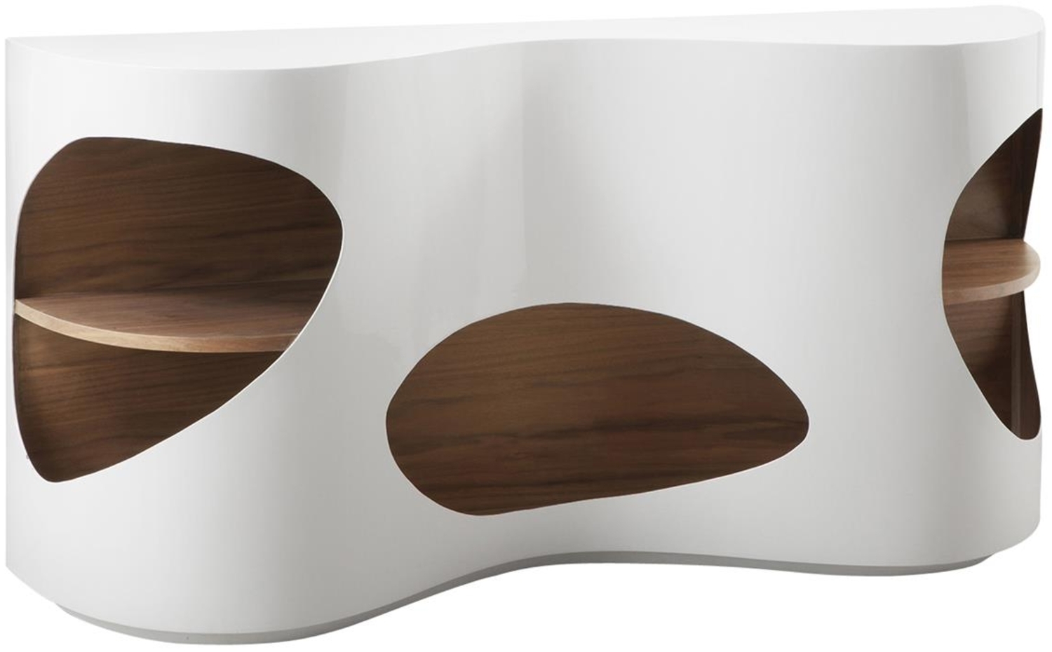 Sideboard 150x75 MDF Metall Weiß Walnuss Bild 1