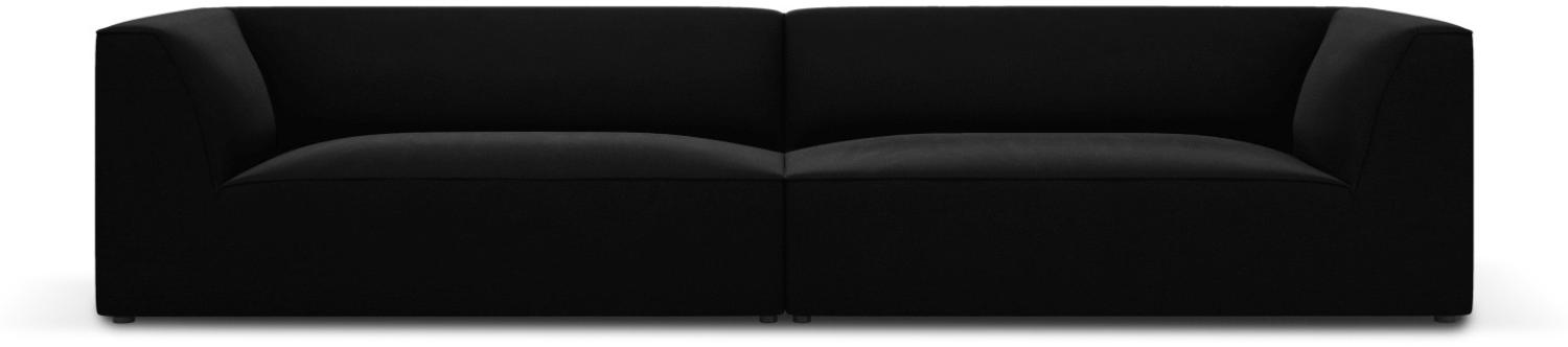 Micadoni 4-Sitzer Samtstoff Sofa Ruby | Bezug Black | Beinfarbe Black Plastic Bild 1