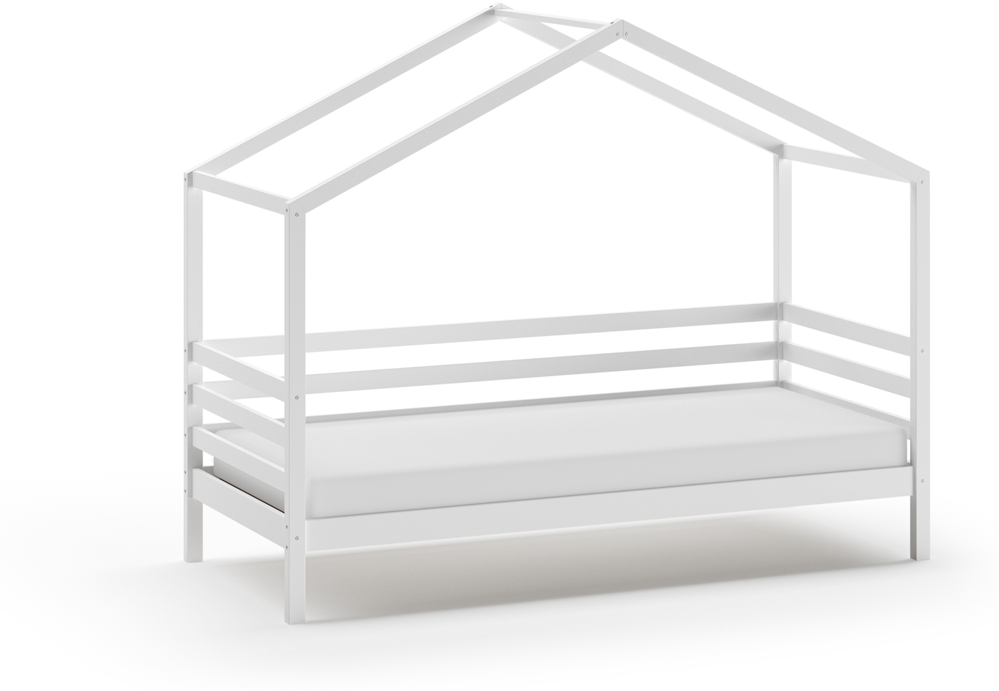 Hausbett >Private< in Weiß, Massivholz - 210x170x96cm (BxHxT) Bild 1