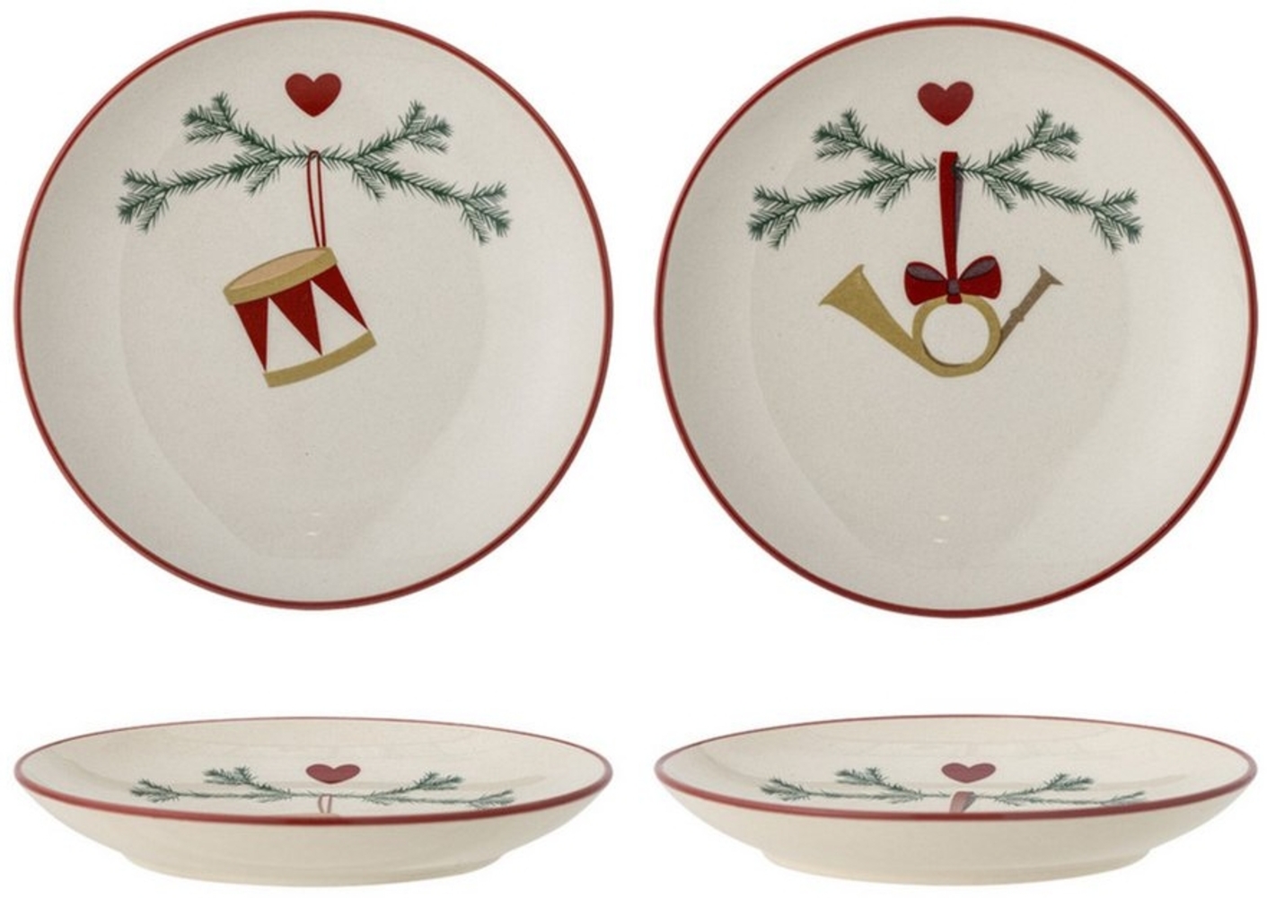 Bloomingville Dessertteller Kleine Weihnachtsteller Yule 2er Bild 1